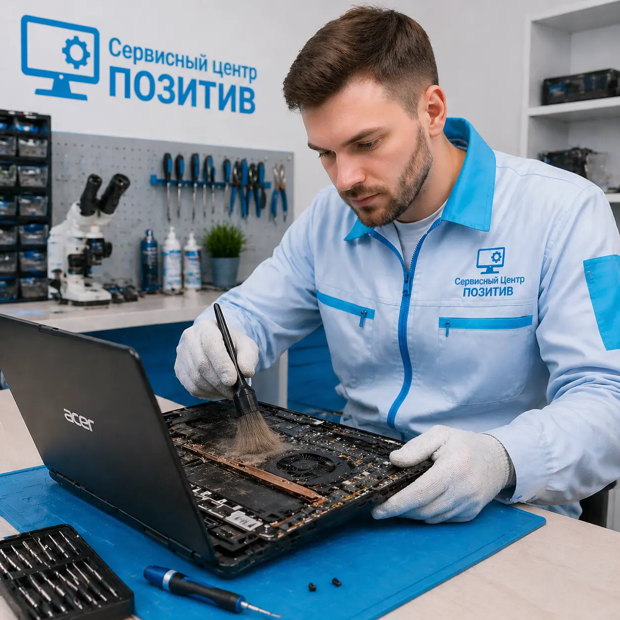 Чистка ноутбука Acer от пыли во Фрязино | Замена термопасты