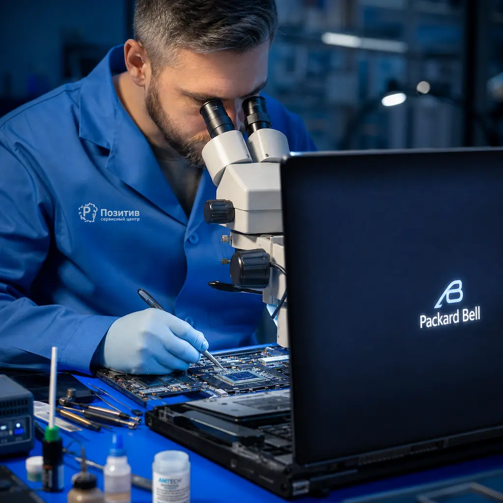 Замена видеокарты ноутбука Packard Bell во Фрязино