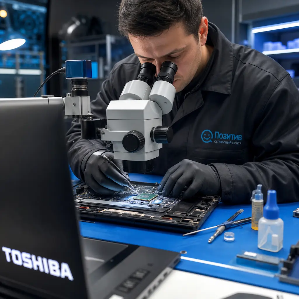 Замена видеокарты ноутбука Toshiba во Фрязино