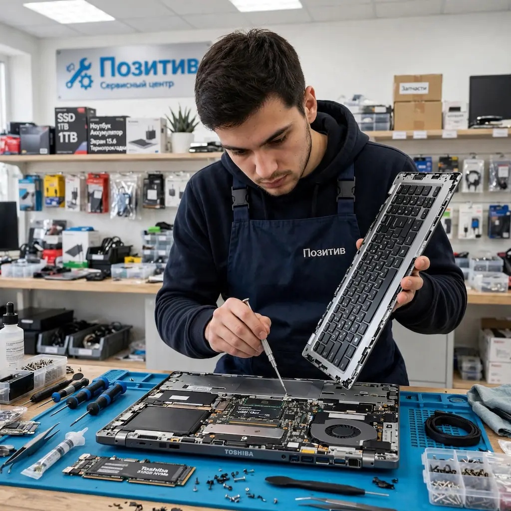 заменить клавиатуру на ноутбуке Toshiba во Фрязино