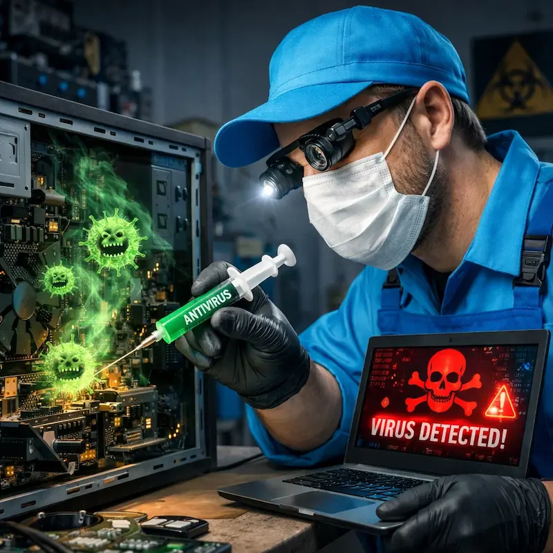 Лечение компьютера от вирусов во Фрязино на дому